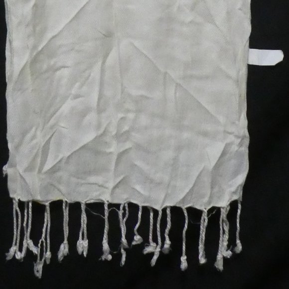 Sheer Shawl | Plaid Dyed | Cream - Picture 2 of 14